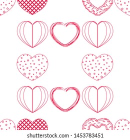 Abstract romantic background with hearts. Vector backdrop for Valentine's day.