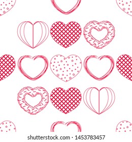 Abstract romantic background with hearts. Vector backdrop for Valentine's day.