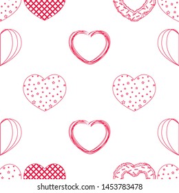 Abstract romantic background with hearts. Vector backdrop for Valentine's day.