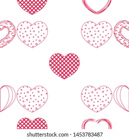 Abstract romantic background with hearts. Vector backdrop for Valentine's day.