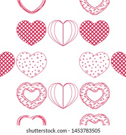 Abstract romantic background with hearts. Vector backdrop for Valentine's day.