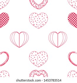 Abstract romantic background with hearts. Vector backdrop for Valentine's day.
