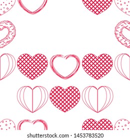 Abstract romantic background with hearts. Vector backdrop for Valentine's day.