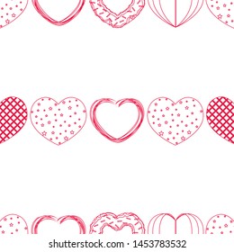 Abstract romantic background with hearts. Vector backdrop for Valentine's day.