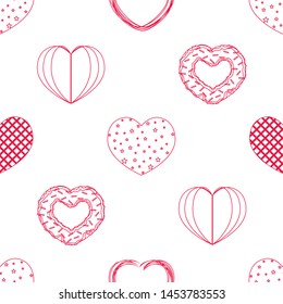 Abstract romantic background with hearts. Vector backdrop for Valentine's day.