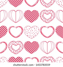 Abstract romantic background with hearts. Vector backdrop for Valentine's day.