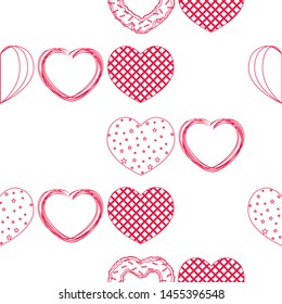 Abstract romantic background with hearts. Vector backdrop for Valentine's day.