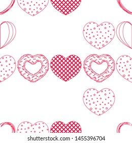 Abstract romantic background with hearts. Vector backdrop for Valentine's day.