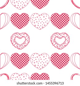 Abstract romantic background with hearts. Vector backdrop for Valentine's day.