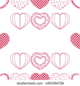 Abstract romantic background with hearts. Vector backdrop for Valentine's day.