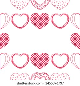 Abstract romantic background with hearts. Vector backdrop for Valentine's day.