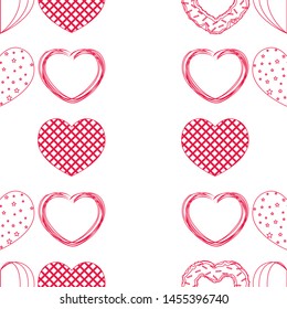 Abstract romantic background with hearts. Vector backdrop for Valentine's day.