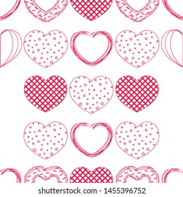 Abstract romantic background with hearts. Vector backdrop for Valentine's day.