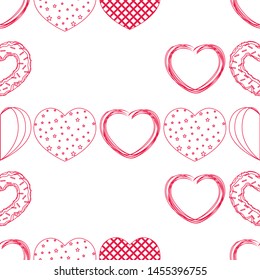 Abstract romantic background with hearts. Vector backdrop for Valentine's day.