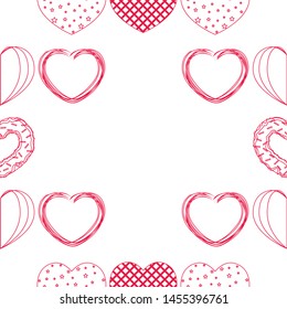 Abstract romantic background with hearts. Vector backdrop for Valentine's day.