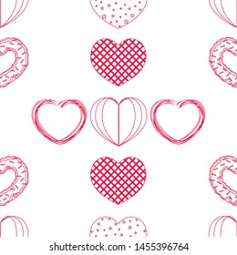 Abstract romantic background with hearts. Vector backdrop for Valentine's day.