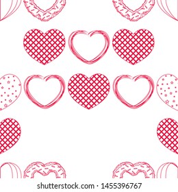 Abstract romantic background with hearts. Vector backdrop for Valentine's day.