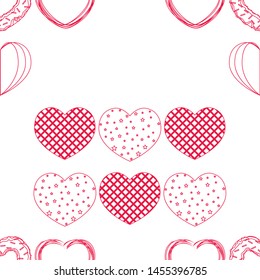 Abstract romantic background with hearts. Vector backdrop for Valentine's day.