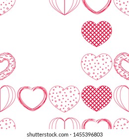 Abstract romantic background with hearts. Vector backdrop for Valentine's day.