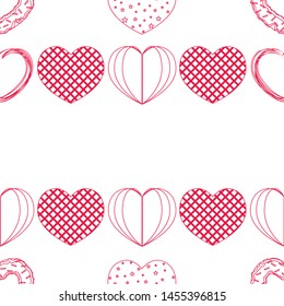 Abstract romantic background with hearts. Vector backdrop for Valentine's day.