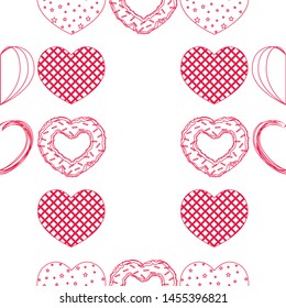 Abstract romantic background with hearts. Vector backdrop for Valentine's day.