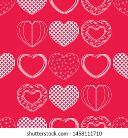Abstract romantic background with hearts. Vector backdrop for Valentine's day.