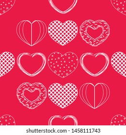 Abstract romantic background with hearts. Vector backdrop for Valentine's day.