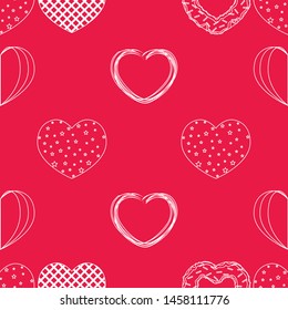 Abstract romantic background with hearts. Vector backdrop for Valentine's day.