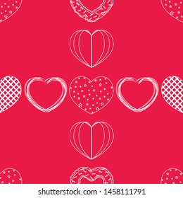Abstract romantic background with hearts. Vector backdrop for Valentine's day.