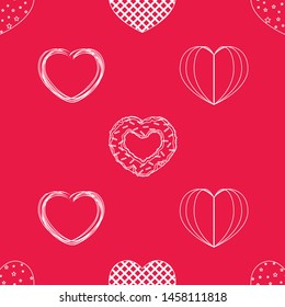 Abstract romantic background with hearts. Vector backdrop for Valentine's day.