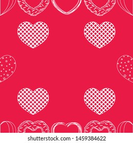 Abstract romantic background with hearts. Vector backdrop for Valentine's day.
