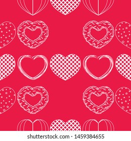 Abstract romantic background with hearts. Vector backdrop for Valentine's day.