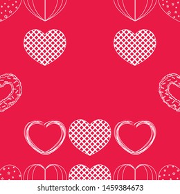 Abstract romantic background with hearts. Vector backdrop for Valentine's day.