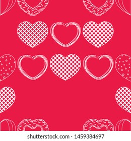 Abstract romantic background with hearts. Vector backdrop for Valentine's day.