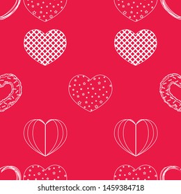 Abstract romantic background with hearts. Vector backdrop for Valentine's day.