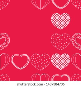 Abstract romantic background with hearts. Vector backdrop for Valentine's day.