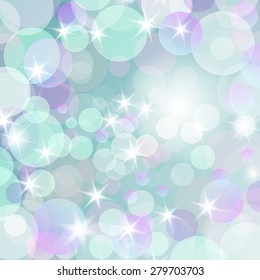 Abstract romantic  bokeh background with a stars and glow. 