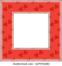 Abstrakte romantische Grenze mit Herzen. Valentinstag-Illustration. Design für Foto-Rahmen, Poster oder Heimgestaltung.