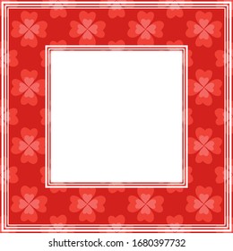 Borde romántico abstracto con corazones. Ilustración de San Valentín. Diseño para marco fotográfico, afiche o decoración casera.