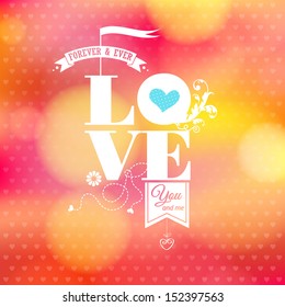 Abstract romantic card. Soft blurry background. Vector image.