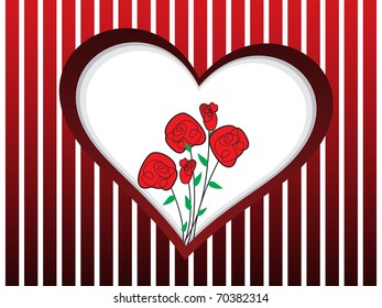 abstract romantic concept background with heart and rose