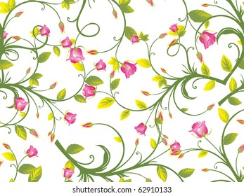 abstract romantic floral background, vector illustration