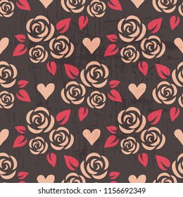 Abstract romantic floral seamless pattern. Design element for gift wrap or fabric.