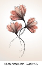 Abstract romantic flowers