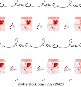 Abstract Romantic Hand Drawn Seamless Pattern  Happy Valentine's Day creative print. Lovely concept vector illustration design.  Trendy background for wrapping paper, invitations, greeting cards