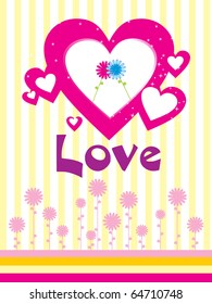 abstract romantic love background, vector illustration