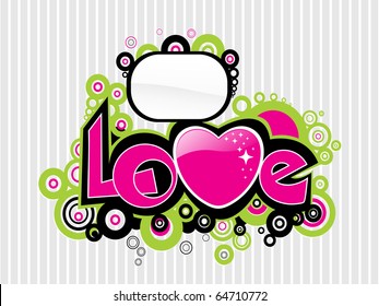abstract romantic love background, vector illustration