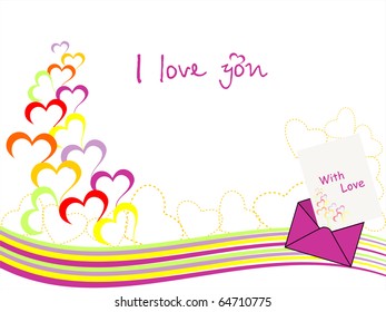 abstract romantic love background, vector illustration