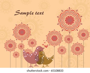 abstract romantic love background, vector illustration