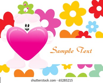 abstract romantic love background, vector illustration